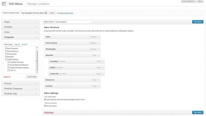 WP adding MyCategory to navigation